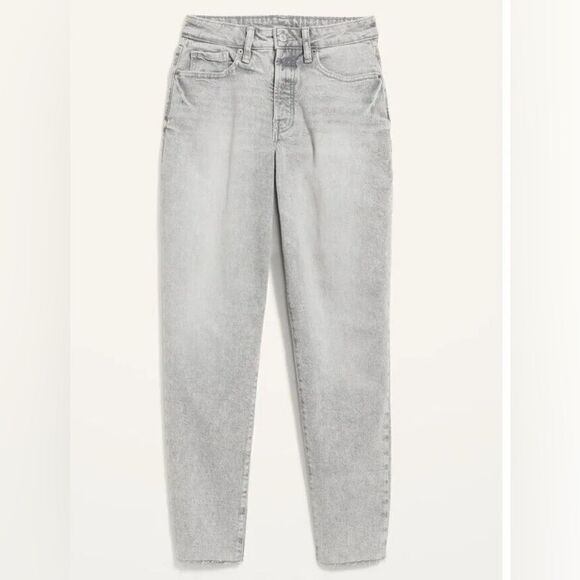 Womens High Waisted Jeans Old Navy Straight Leg Grey - Picture 3 of 3